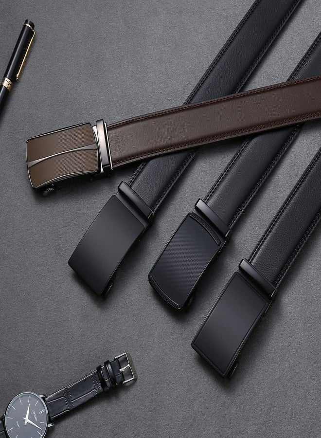 SENDEFN Ratchet Belts for Men 2 Pack, Mens Leather Belt in Gift Set Box for Dress Casual, Size Adjustable Trim to Fit - Image 4