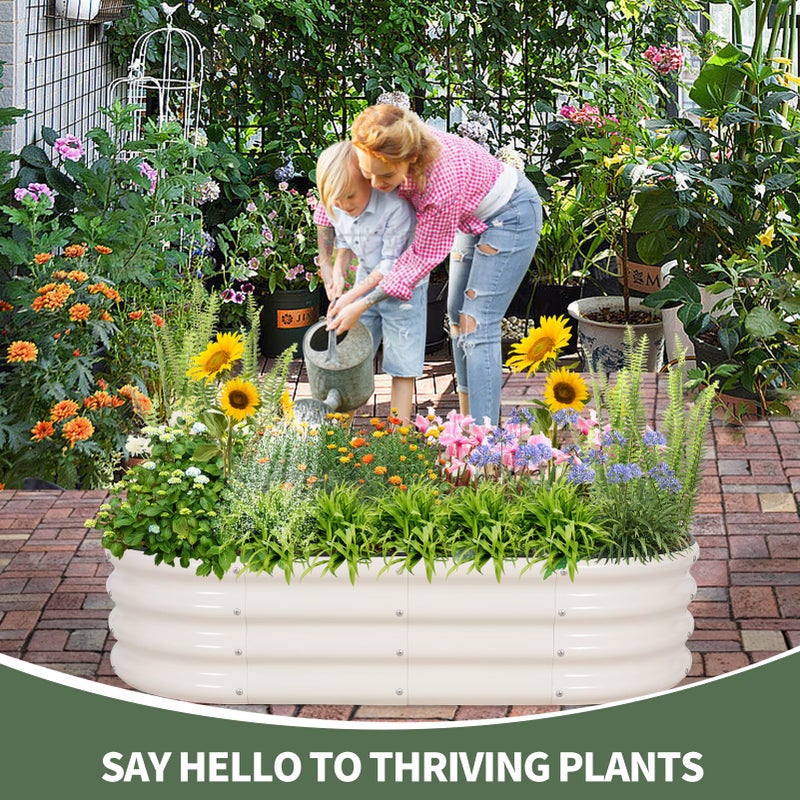 1MORE Galvanized Raised Garden Bed- Planter Garden Boxes Outdoor, Raised Beds for Gardening, 4x2x1ft Metal Garden Bed Kit for Vegetables Flower, Planter Raised Beds with Tools.White-2pack - Image 4