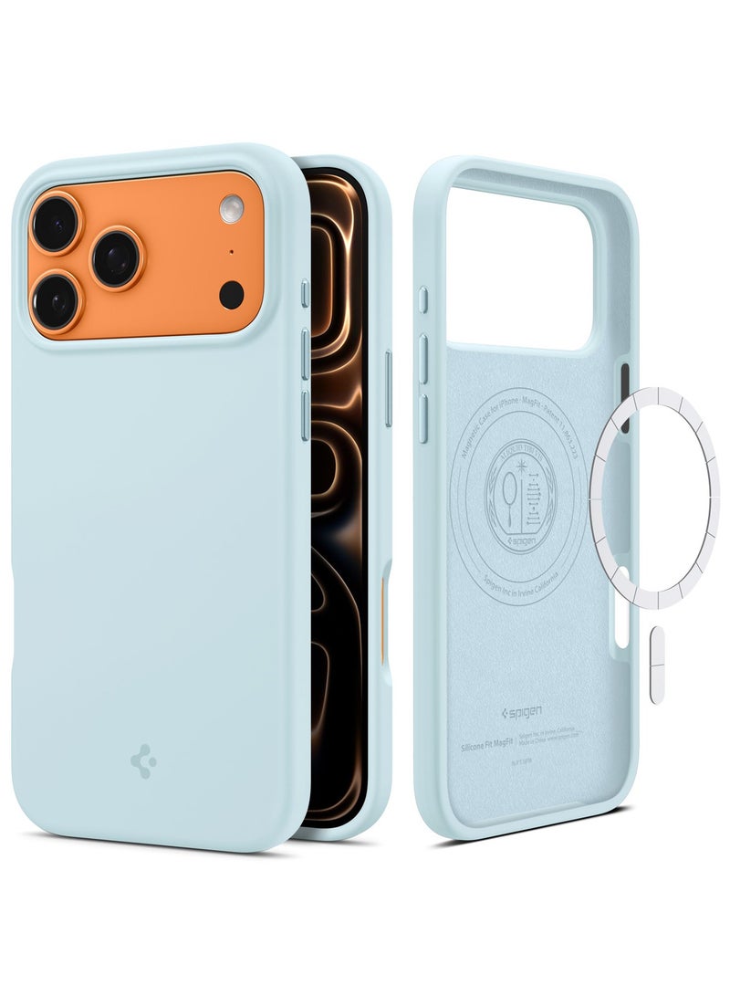 Spigen Silicone Fit MagFit for iPhone 17 Pro MagSafe Case Cover - Mute Blue - Image 1