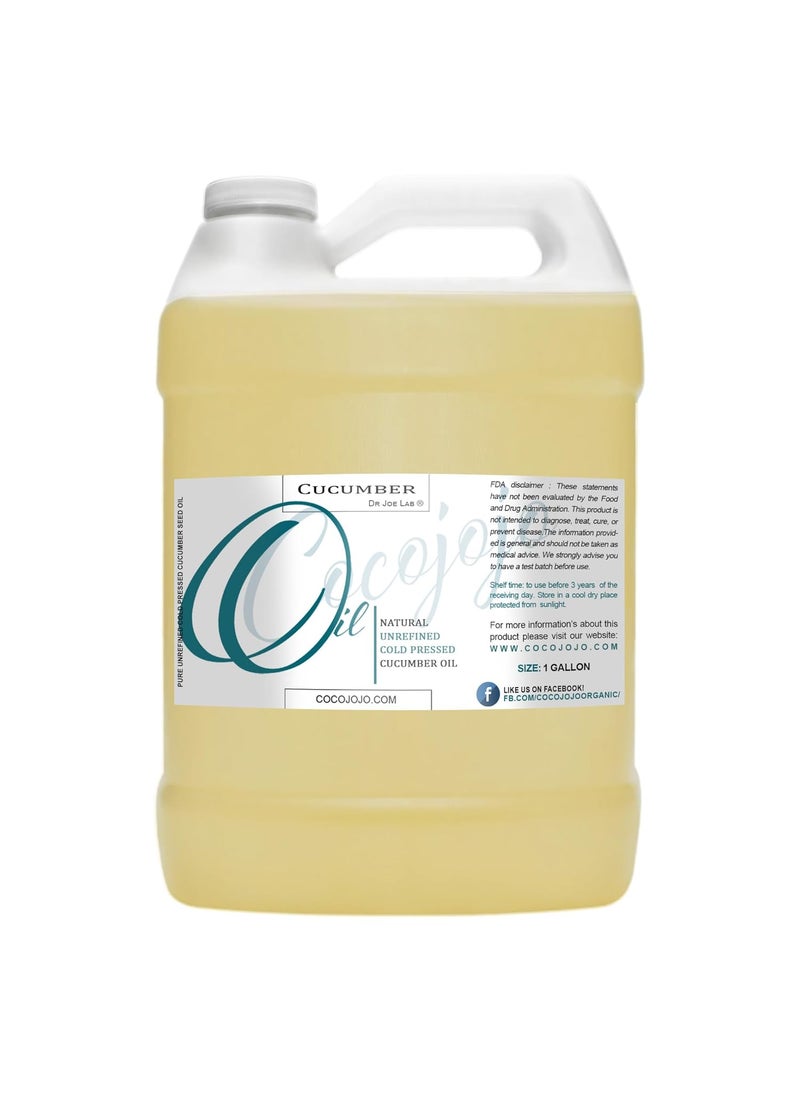 Dr Joe Lab - Dr Joe Lab Cucumber Seed Oil  Pure Unrefined Cold Pressed Undiluted NonGMO Virgin Carrier Oil for Skin Hair Nails Body Face Beard  1 Gallon  Nourishing Hydrating Moisturizing Bulk - Image 1