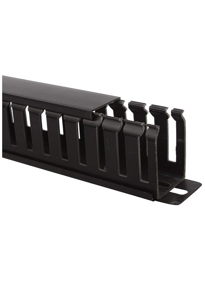 erorex 1U 19 Inch Cable Manager Horizontal Rack Mount 24 Slot Metal Finger Duct Wire Organizer with Cover and Mounting Screws for Server Rack, Black (2-PACK)  - Image 4