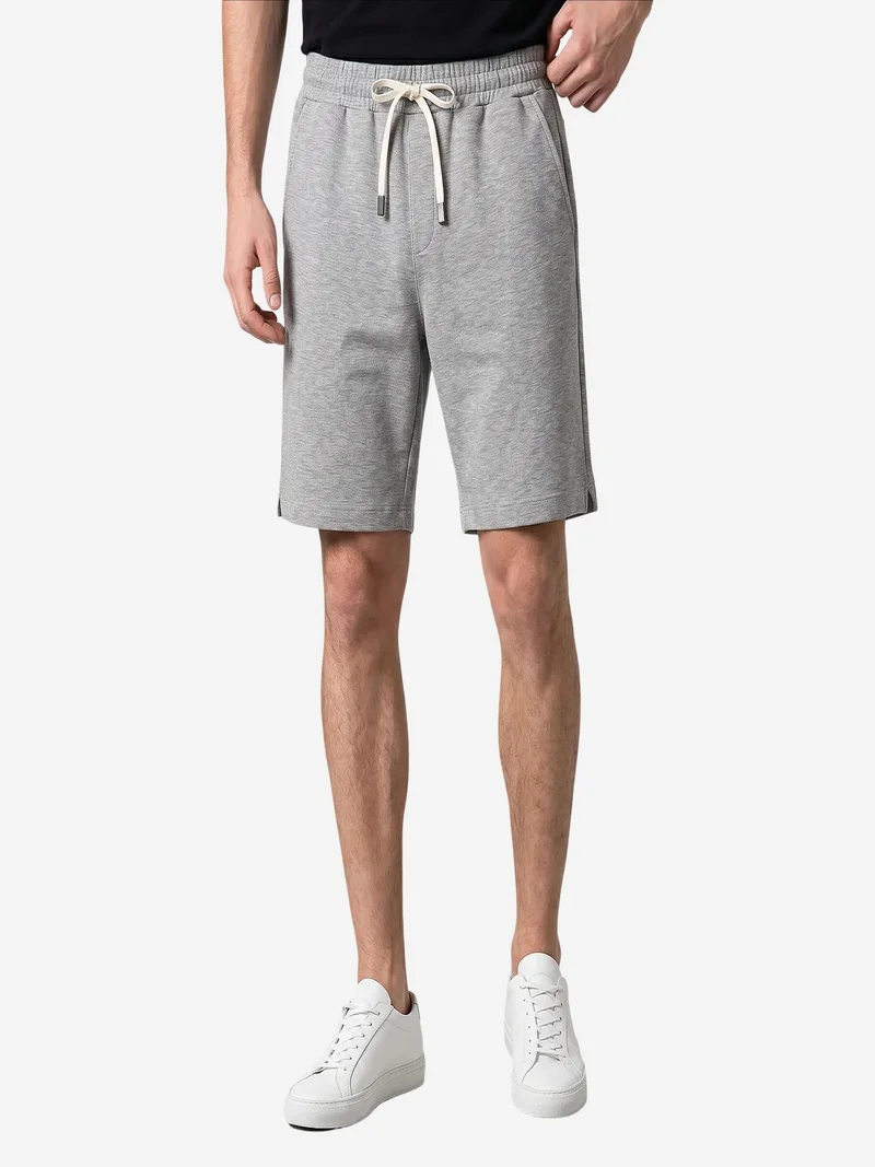 Tommylife Grey TOMMY Men's Mid Waist Jersey Shorts for Men | Best Price UAE