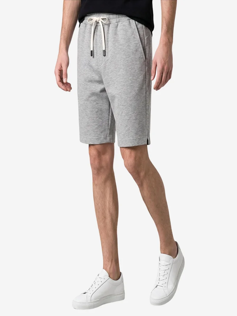 Tommylife Grey TOMMY Men's Mid Waist Jersey Shorts for Men | Best Price UAE