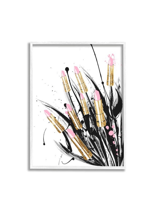 Stupell Industries Contemporary Lipstick Glam Makeup Framed Wall Art, Design by Lil' Rue - Image 1