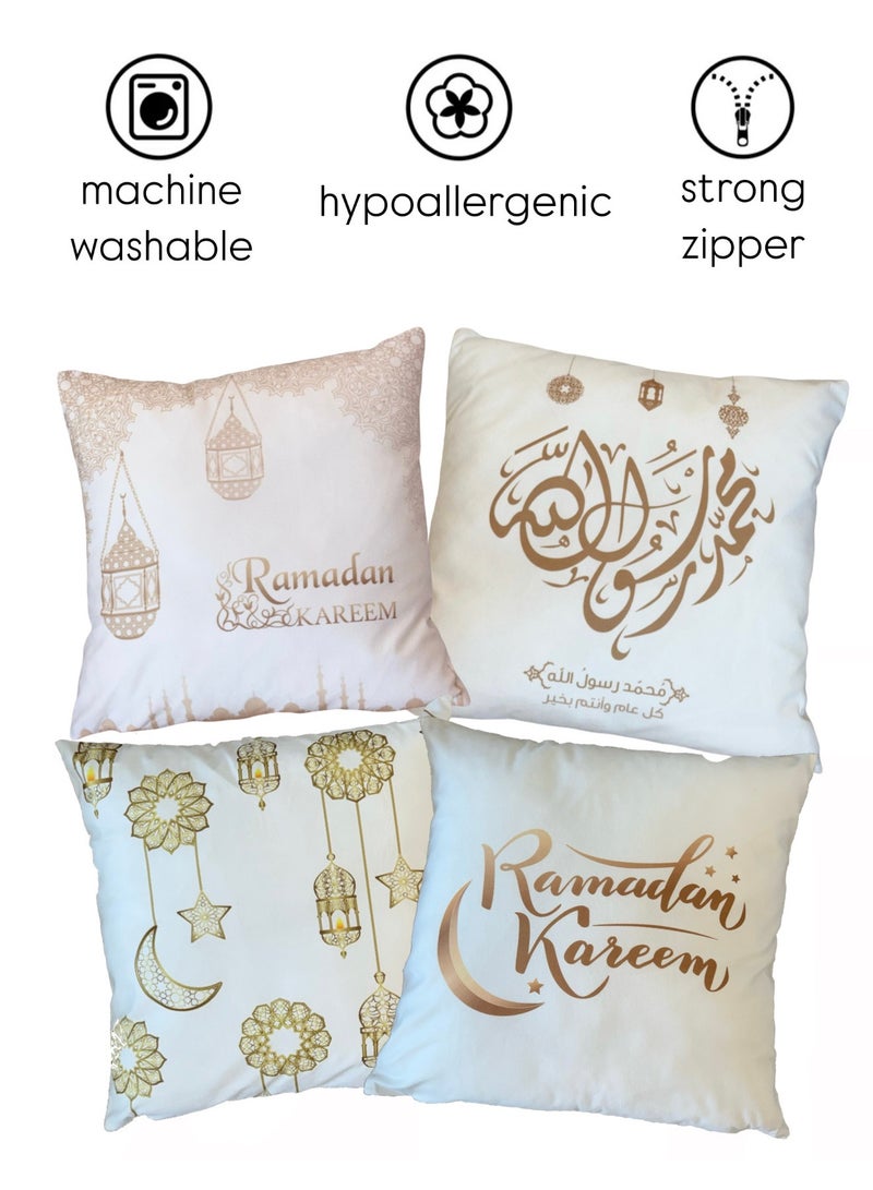 4-Piece Pillow Cover Decorative Set For Ramadan Pillowcase Sofa Living Room 45x45 Centimeter  - Image 2
