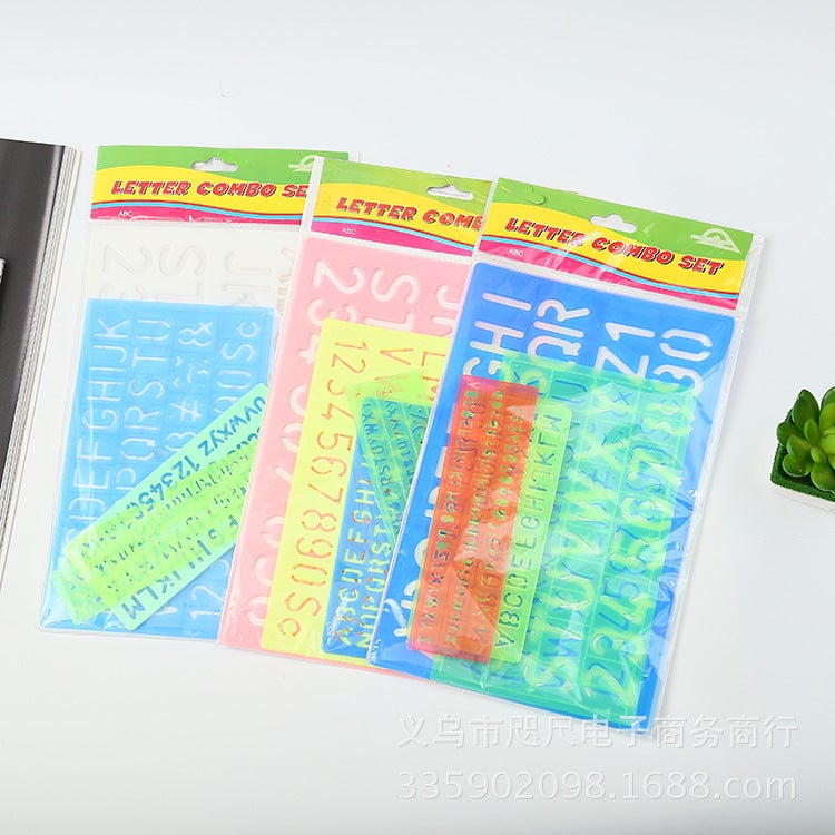 Binbin Stationery Manufacturer Supply Plastic Alphabet Board English Number Pp Material Letter Drawing Template Drawing Board - Image 3