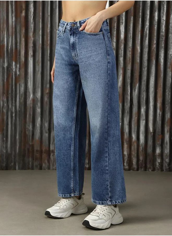 هاي ستار High Rise Faded Regular Fit Jeans