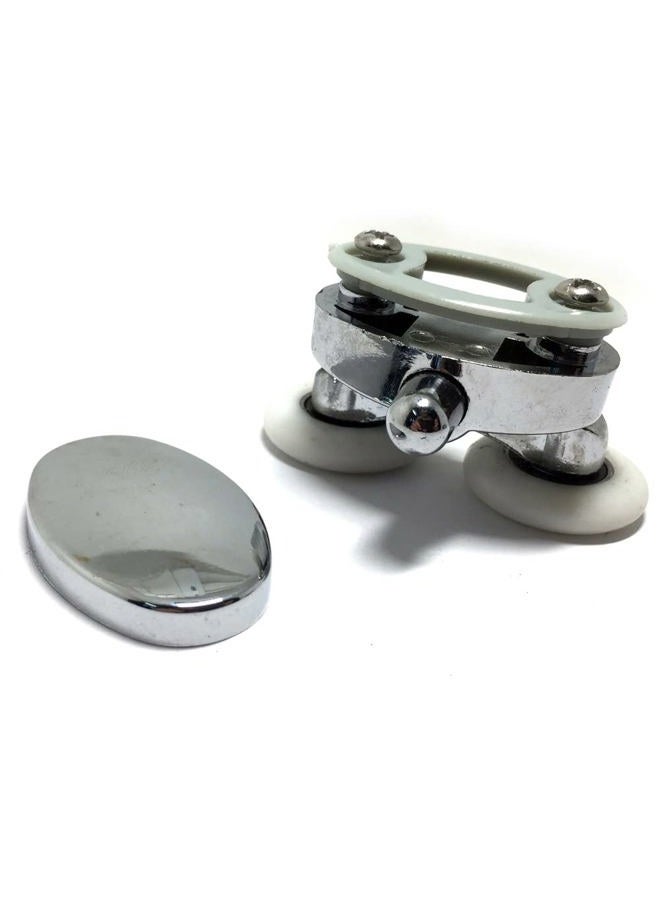 Clarmonde Pack of 4 Oval Metal Alloy Double Wheel Shower Door Rollers, 23mm Diameter, 2 Top and 2 Bottom Wheels - Image 4