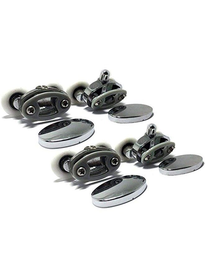 Clarmonde Pack of 4 Oval Metal Alloy Double Wheel Shower Door Rollers, 23mm Diameter, 2 Top and 2 Bottom Wheels - Image 5