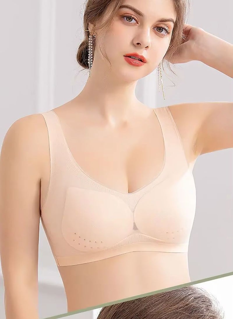 Seamless Wireless Bra for Women, Breathable Padded Bra with Removable Cups, Full Coverage Comfort Bra, Stretchy Soft Support, Everyday Wear, Plus Size Friendly - Image 2