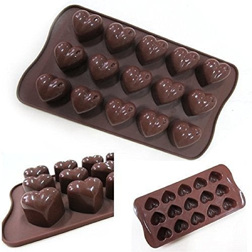 Inditradition Silicone Chocolate Mould | Heart Shape Bakeware Mould, 15 Slots (Pack of 1) - Image 1