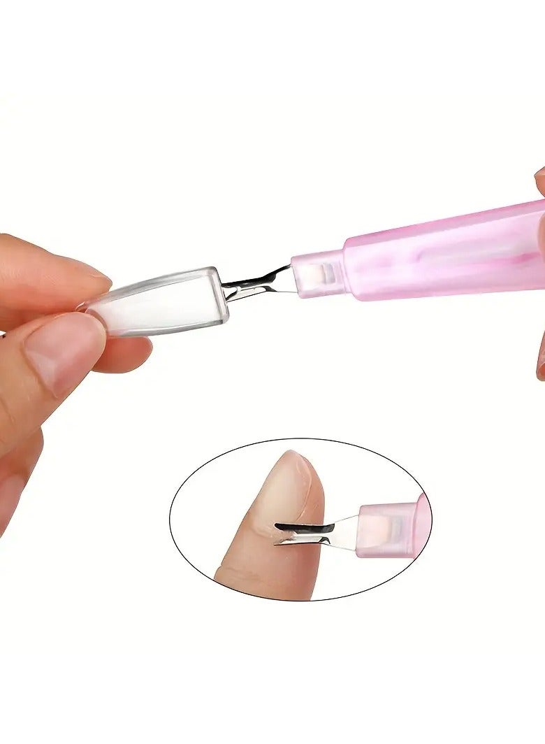 Ucanbe 3pcs Dual-Ended Cuticle Pusher and Nail File, Stainless Steel Dead Skin Fork, Pink Handle Manicure Tools for Nail Polishing and Exfoliating - Image 5