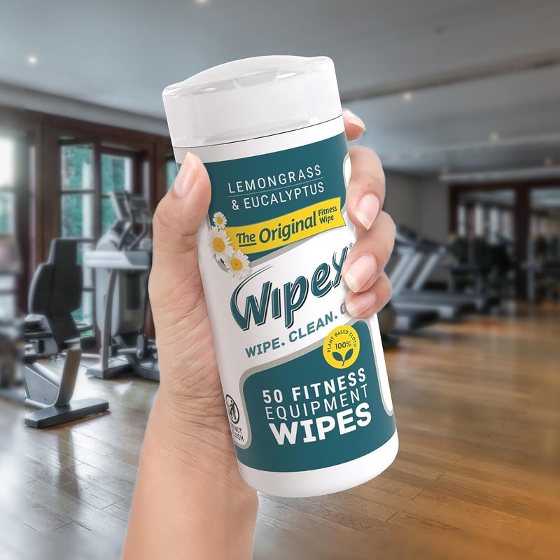 Wipex Original Fitness Equipment Wipes - Natural Plant Based Gym Wipes, Clean Surfaces at Home or Gym, Use as a Yoga Mat Cleaner, Peloton Cleaners - Lemongrass & Vinegar, 50 Count (Pack of 3) - Image 5