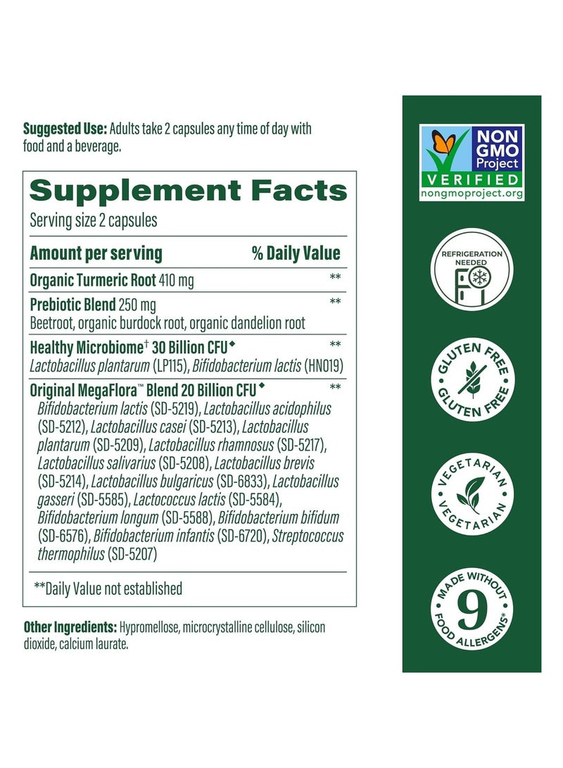 MegaFood MegaFlora Daily Probiotic, 14 Strains - Inlcuding Strains to Support Digestive and Immune Health, 60 Capsules - Image 2