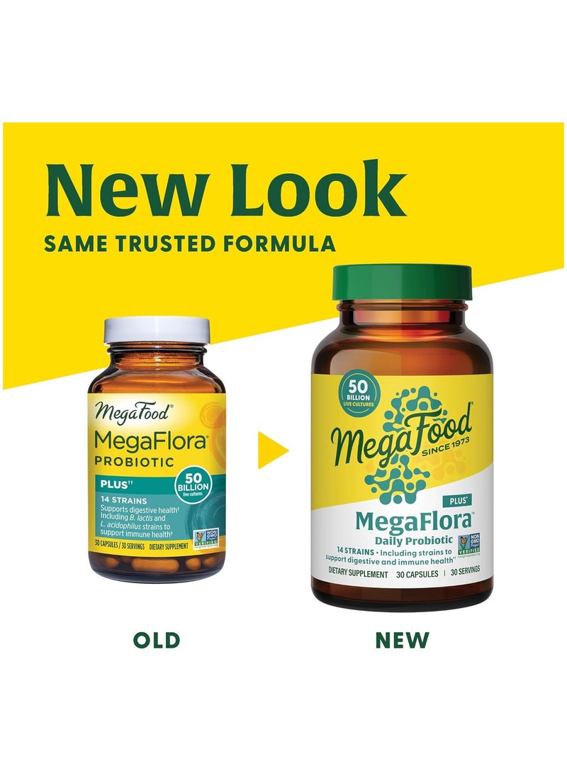MegaFood MegaFlora Daily Probiotic, 14 Strains - Inlcuding Strains to Support Digestive and Immune Health, 60 Capsules - Image 3