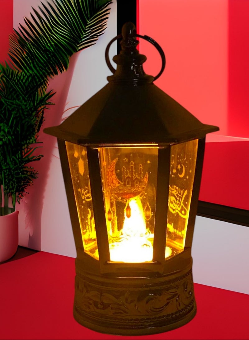فانوس رمضان مضيء ذهبي قطعة واحدة - Image 3