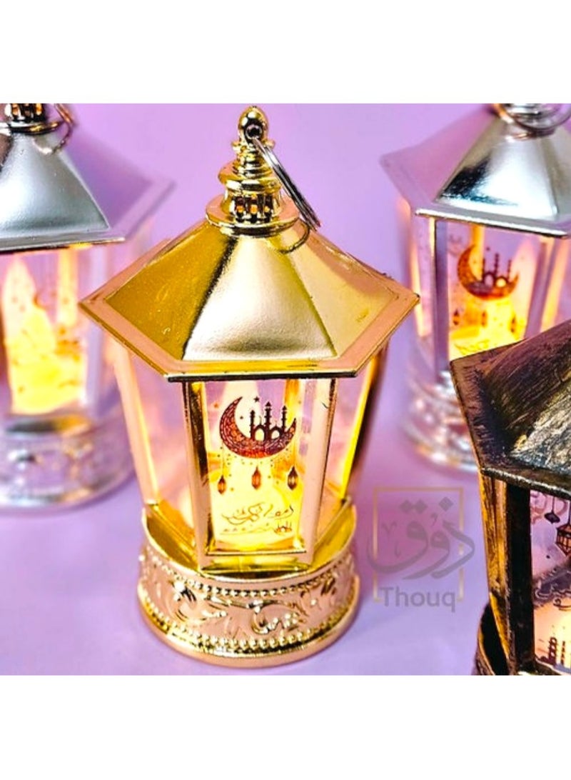 فانوس رمضان مضيء ذهبي قطعة واحدة - Image 5