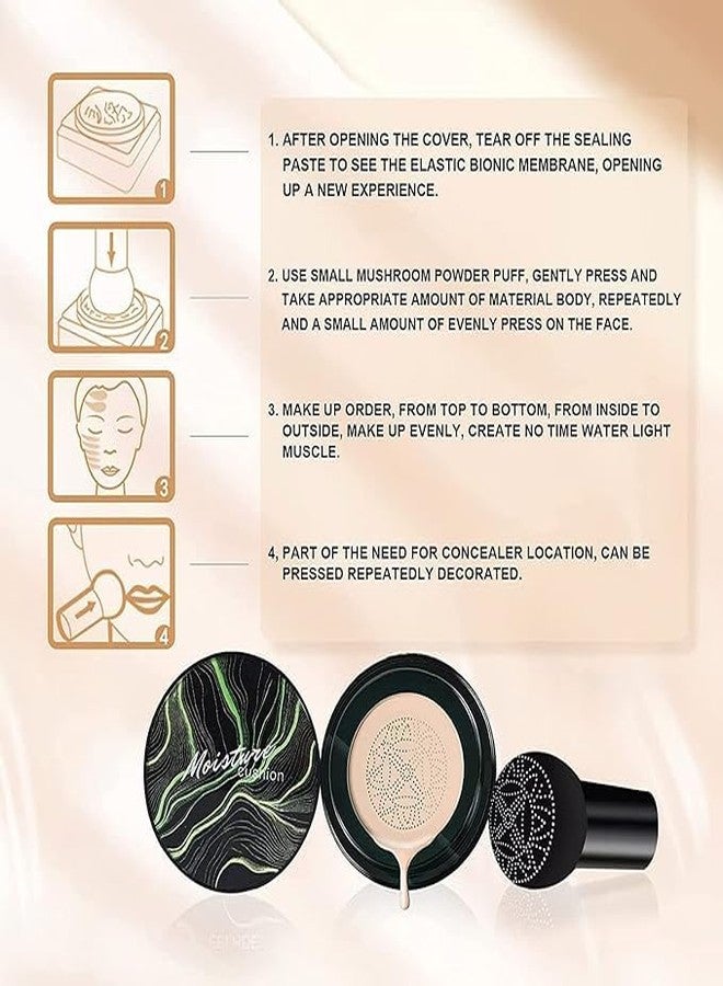 ASHTAAPAD Air Cushion Mushroom With BB Water Proof Natural Foundation Cream and CC Cream Full Coverage Concealer Cream - 20g - Image 4
