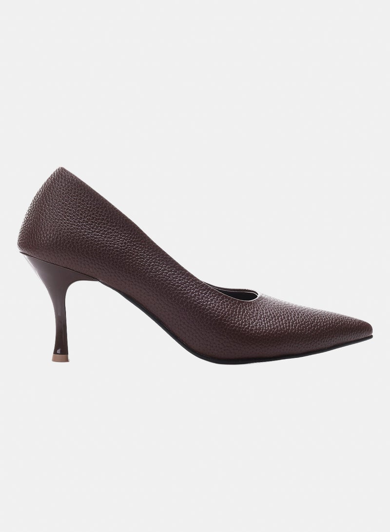 ICE CLUB Women's Pointed Toe Heel – Pebble-Grain Textured - Image 2