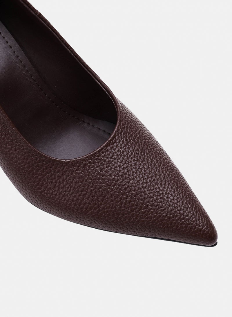 ICE CLUB Women's Pointed Toe Heel – Pebble-Grain Textured - Image 5
