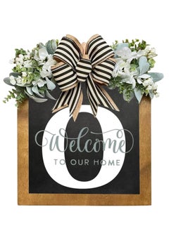 Y&D Welcome Sign Creative Bowknot Letter Wreath In Front Of The Door Outdoor Decoration Props For The Courtyard 35x40CM  - Image 1