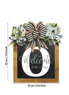 Y&D Welcome Sign Creative Bowknot Letter Wreath In Front Of The Door Outdoor Decoration Props For The Courtyard 35x40CM  - Image 2
