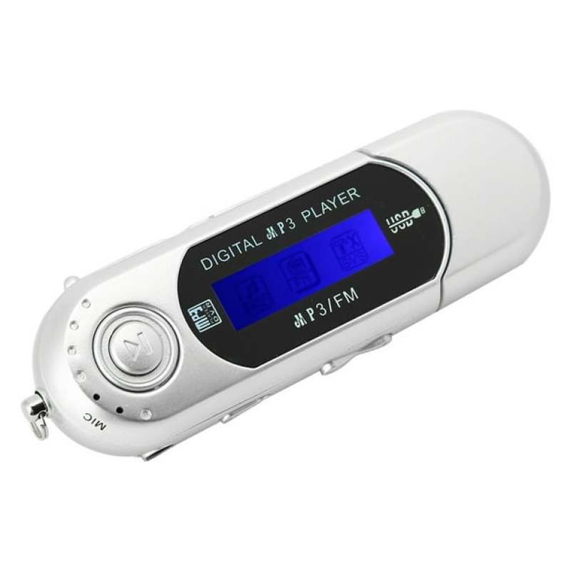 لاعب موسيقى رقمي USB MP3، جهاز لاسلكي محمول، نسخة قابلة للشحن + كبل سماعة أذن، لون فضي. - Image 1