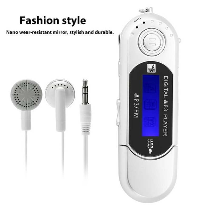 لاعب موسيقى رقمي USB MP3، جهاز لاسلكي محمول، نسخة قابلة للشحن + كبل سماعة أذن، لون فضي. - Image 5
