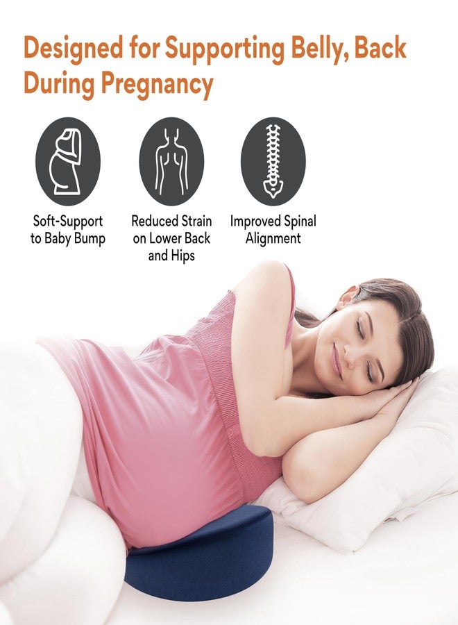 FOVERA Pregnancy Pillow for Pregnant Women | Memory Foam Maternity Pillow Wedge for Supporting Belly, Back During Pregnancy - Provides Soft-Support to The Baby Bump (Navy Blue) - Image 3