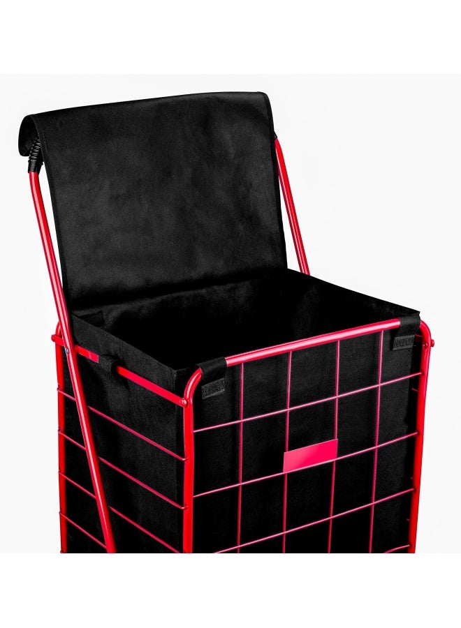 Handy Laundry بطانة عربة التسوق القابلة للحمل 18 × 15 × 24 قاع مربع تناسب غطاء عربة التسوق القياسية وأحزمة قابلة للتعديل للتثبيت السهل والآمن مصنوعة من مادة مقاومة للماء باللون الأسود - Image 2