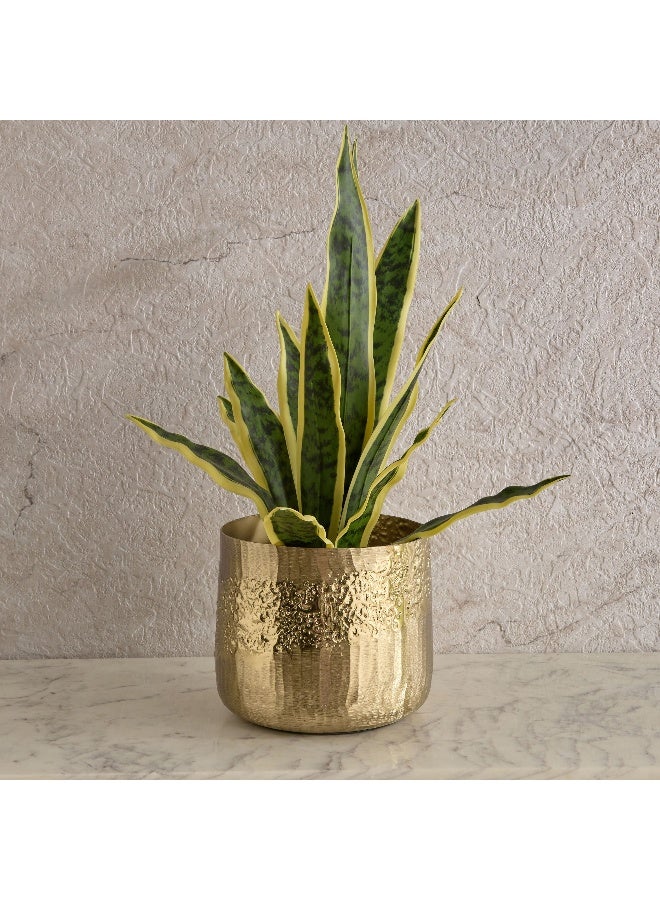 Home Box Melrose Litt Aluminium Textured Planter - 21x21x18 cm - Image 1