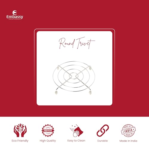 Embassy Stainless Steel Trivet/Hot Pot Stand for Kitchen | Size - 20.5 cm | Pack of 2 | Heat Resistant Trivet | Cooker/Vessel Stands | Dining Table Stands for Hot Dishes - Image 4