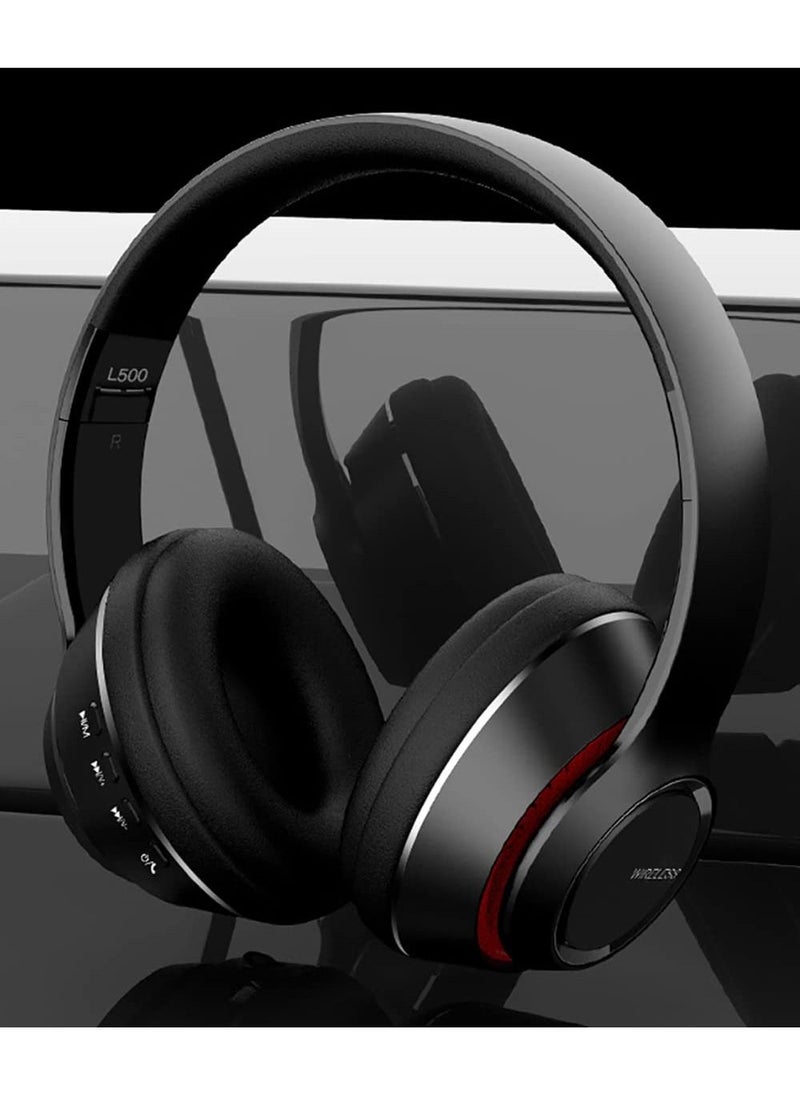 SKY-TOUCH - Wireless headphone Noise Isolating Bluetooth 5.0 Over Ear Headphones Fast charging and long standby time With High Definition Pure Sound for iPhone, iPad, Smartphone, MP3 Players Black - Image 1