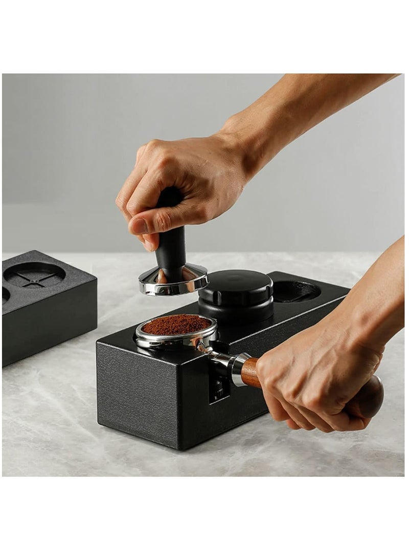 Coffee Filter Tamper Holder Espresso Tamper Mat Stand Tamper Station Base Non Slip for Cafe Coffee Espresso Machine Accessories- 3 Holes  - Image 3