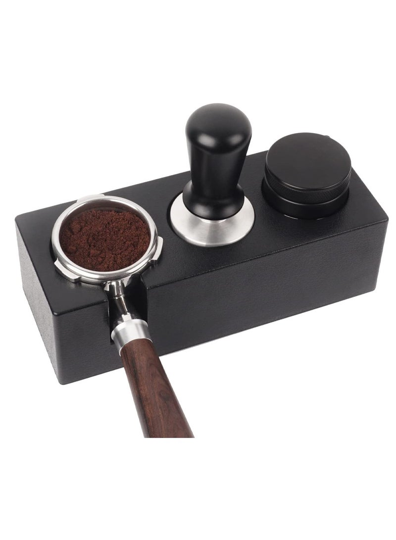 Coffee Filter Tamper Holder Espresso Tamper Mat Stand Tamper Station Base Non Slip for Cafe Coffee Espresso Machine Accessories- 3 Holes  - Image 1