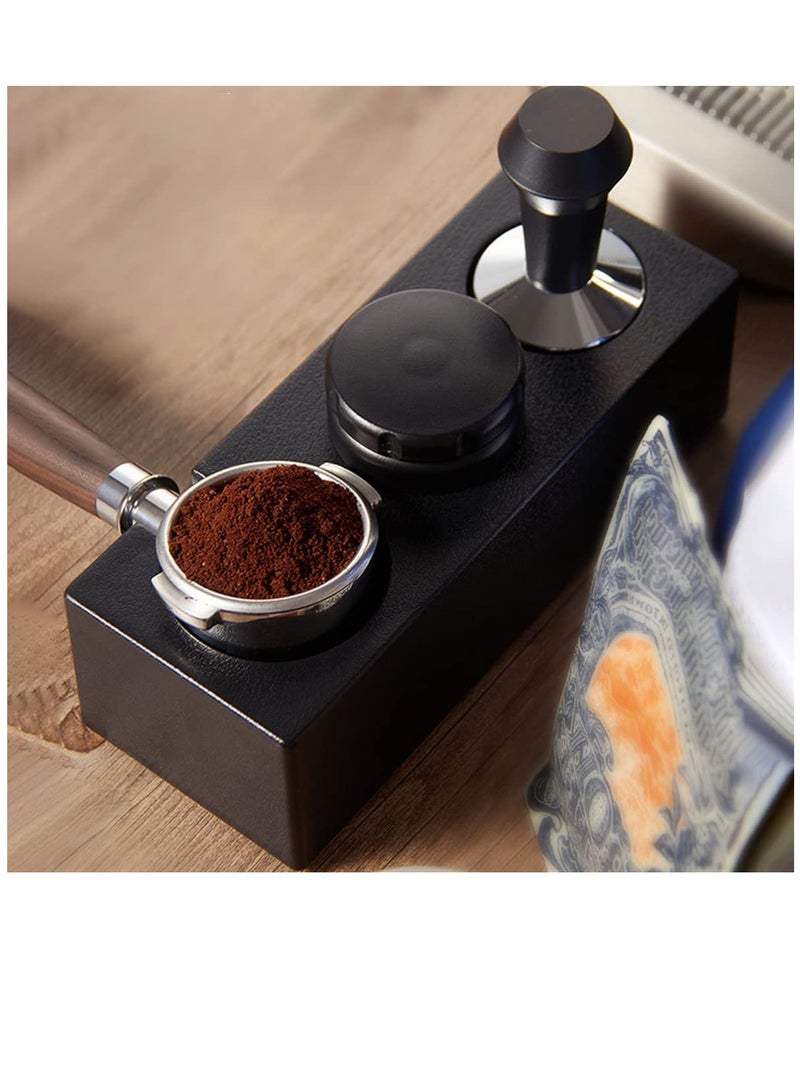 Coffee Filter Tamper Holder Espresso Tamper Mat Stand Tamper Station Base Non Slip for Cafe Coffee Espresso Machine Accessories- 3 Holes  - Image 2
