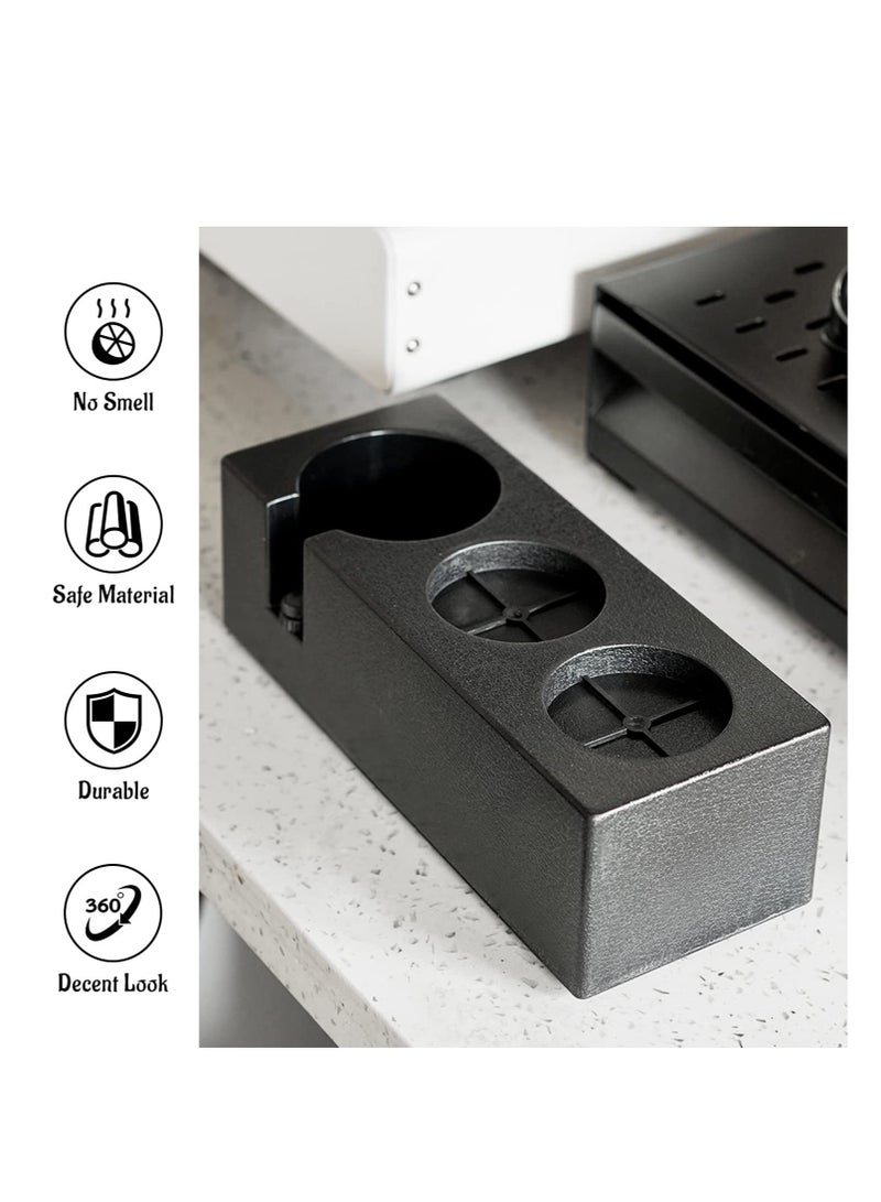 Coffee Filter Tamper Holder Espresso Tamper Mat Stand Tamper Station Base Non Slip for Cafe Coffee Espresso Machine Accessories- 3 Holes  - Image 4