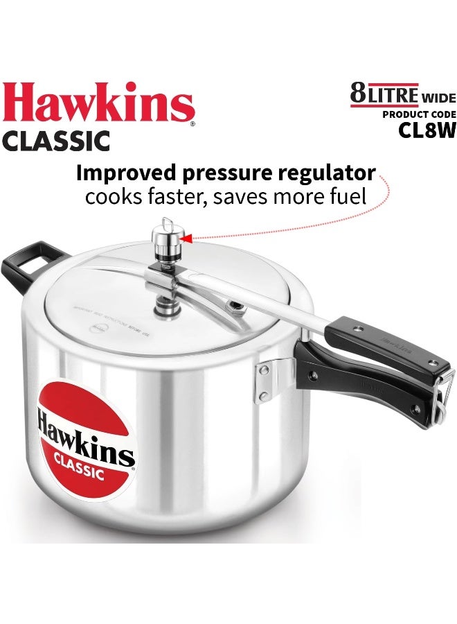 Hawkins قدر ضغط كلاسيكي ضخم من الألومنيوم سعة 8 لترات بتصميم أنيق وآمن للاستخدام في الميكروويف وغسالة الصحون مع غطاء فضي سعة 8 لترات فضي - Image 5