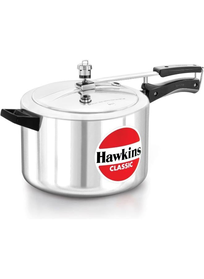 Hawkins قدر ضغط كلاسيكي ضخم من الألومنيوم سعة 8 لترات بتصميم أنيق وآمن للاستخدام في الميكروويف وغسالة الصحون مع غطاء فضي سعة 8 لترات فضي - Image 1