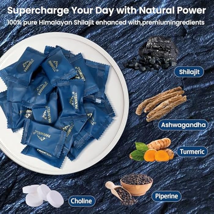 PANWELL Shilajit Gummies, gummy supplements，shilajit for men gummies，shilajit for women gummies，Seamoss & Turmeric | Zero Sugar Energy, Cortisol Balance, Sleep, Immune & Overall Health Support – 60 Gummies - Image 3