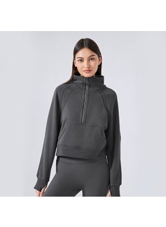 Generic Autumn Winter Thickened Fleece Scuba Casual Sweatshirt DAW150 graphite gray 