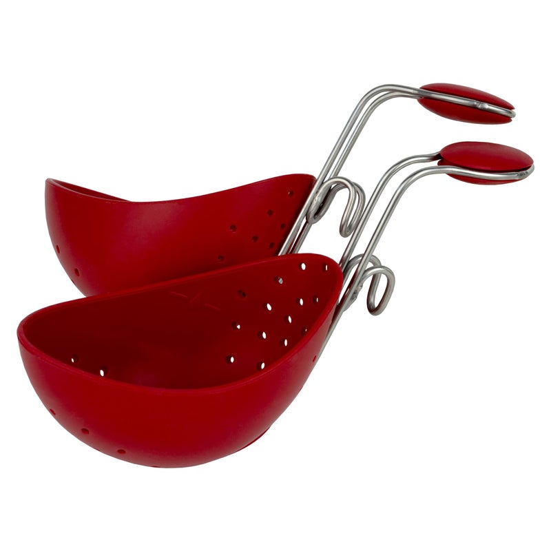 Cuisipro مجموعة طباخ البيض من براون وشركاه سيكويسبرو من السيليكون 2 قطعة باللون الأحمر