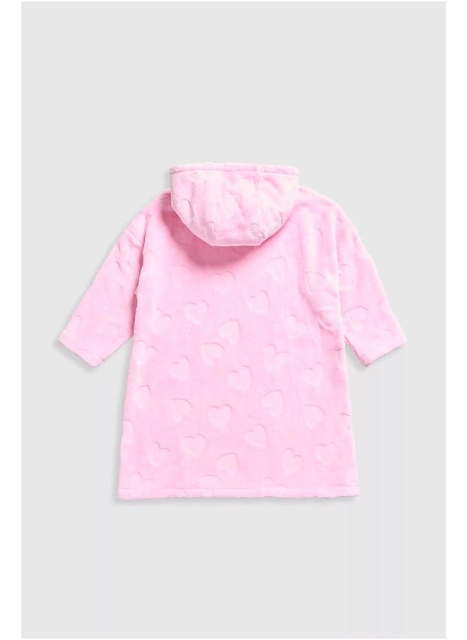 mothercare Pink Heart Fleece Hoodie  - Image 2