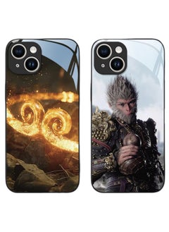 RedMapleTEK black myth wu kong Game iPhone15ProMax/15Pro/15Plus/15 Mobile Phone Case, Peripheral Glass Case Compatible with iPhone15ProMax/15Pro/15Plus/15 2 Packs 