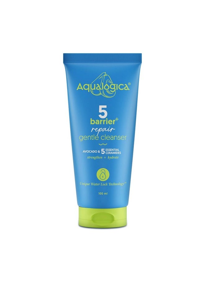 Aqualogica - 5 Barrier+ Repair Gentle Face Cleanser With Avocado & 5 Essential Ceramides-100Ml| Dry To Normal, Sensitive Skin|Strengthens Skin Barrier|Non-Oil Stripping|Gently Cleanses & Hydrates|Men & Women - Image 1