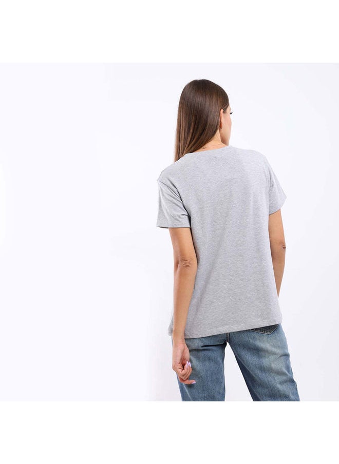 Esla ESLA Japonais Printed Top Gray  - Image 3