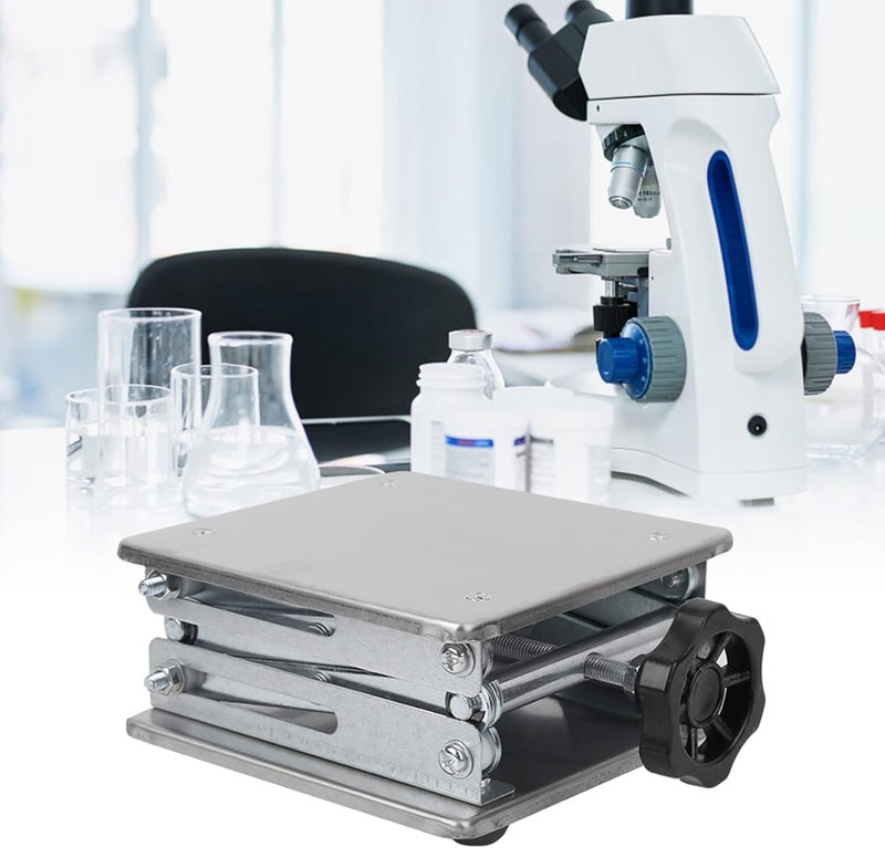 Stainless Steel Lifting Platform Stand Rack, Laboratory Lift Table with Adjustable Height up to 250mm, Smooth Rotating Handwheel for Precise Positioning, Durable Resistan - Image 2