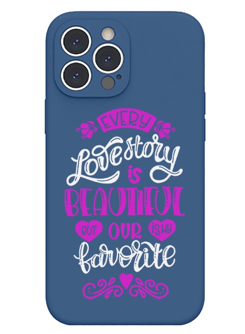 Theodor Protective Slim Fit Case Liquid Silicone Cover with Full Body Protection Anti-Scratch Shockproof Case For iPhone 13 Pro Max Blue  - Expedition - Image 1