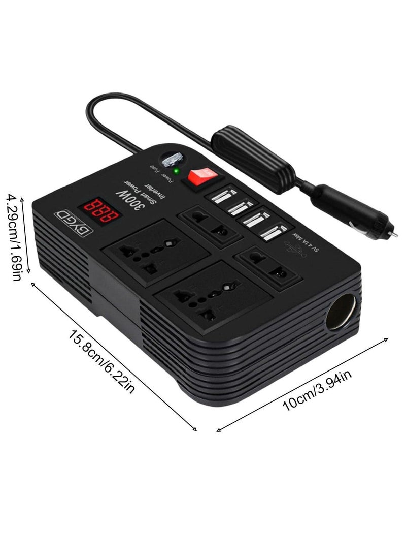 ELTRAZONE 300W Car Power Inverter With 4 USB Socket Auto Charger Converter DC 12V To AC 220V Fast Charging Part  - Image 5