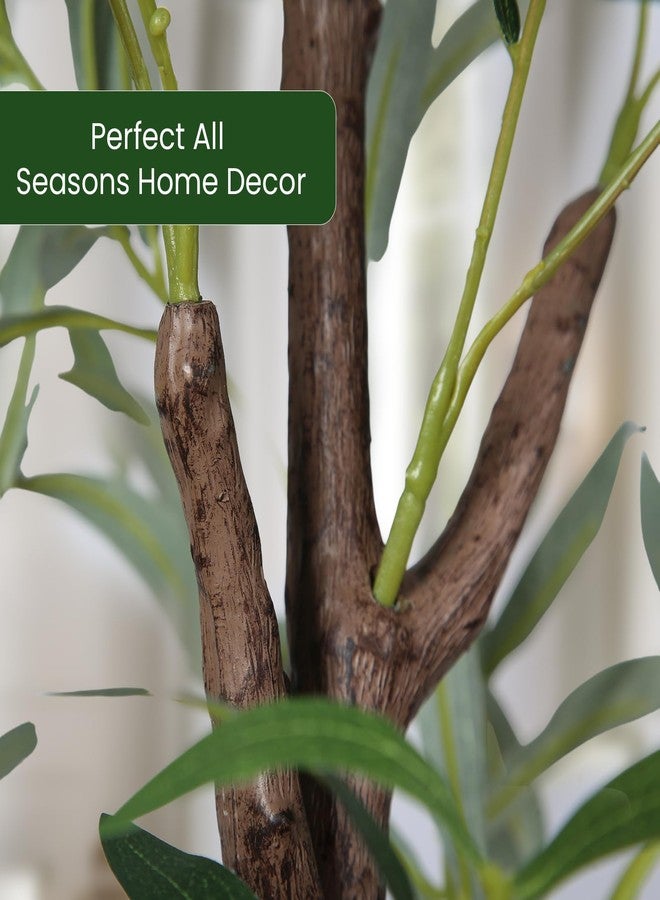 CETRD Artificial Olive Tree 5FT Tall Faux Silk Plant 60inch Fake Olive Tree with Trunk and Lifelike Fruits for Home Office Decor Indoor 1pack - Image 4